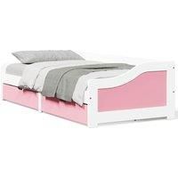 Berkfield Home Day Bed with 2 Drawers without Mattress IRUN White&Pink 90x200 cm in Pink