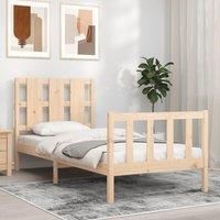 Bed Frame with Headboard 90x200 cm Solid Wood
