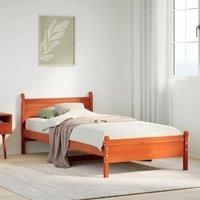 Berkfield Home Bed Frame without Mattress Wax Brown 90x200 cm Solid Wood Pine