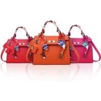Womens Hermes Inspired Pu Leather Tote Bag - 3 Sizes, 12 Colours - Black