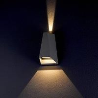 LED Outdoor Wall Light /'Jendrik/' (Modern) in Silver Made of Aluminium (2 Light Sources,) from Lucande | Wall lamp for Exterior/Interior Walls, House, Terrace und Balcony