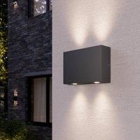LED Outdoor Wall Light /'Henor/' (Modern) in Black Made of Aluminium (4 Light Sources,) from Lucande | Wall lamp for Exterior/Interior Walls, House, Terrace und Balcony