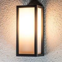 Lucande Outdoor Wall Light /'Tame/' (Modern) in Black Made of Aluminium (1 Light Source, E27) from Wall lamp for Exterior/Interior Walls, House, Terrace und Balcony