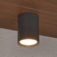 Lucande Minna dark grey ceiling light for outdoors