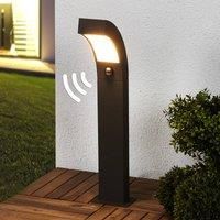 Lucande Lennik LED pillar light with motion detector