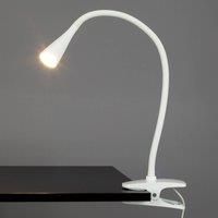 Table Lamp /'Baris/' (Modern) in White Made of Metal for e.g. Office & Workroom (1 Light Source,) from Lindby | clamp Light, Clip-on Light, Reading lamp
