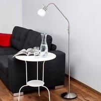 Small LED floor lamp Elaina, nickel matte