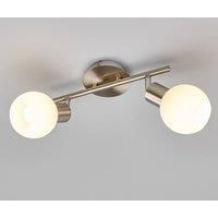 Lindby Elaina ceiling lamp two-bulb, matt nickel
