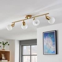 Lindby 4-bulb LED ceiling light Elaina in brass