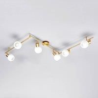 Lindby Elaina ceiling lamp six-bulb, brass