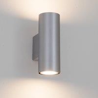 LED Wall Light /'Kabir/' (Modern) in Silver Made of Metal for e.g. Living Room & Dining Room (2 Light Sources, GU10) from Lampenwelt | Wall Lighting, Wall lamp