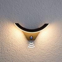 Lucande LED outdoor wall light Half with motion detector