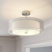 LED Ceiling Light /'Pikka/' (Modern) in White Made of Textile for e.g. Living Room & Dining Room (3 Light Sources, E27) from Lindby | Ceiling lamp, lamp