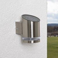 Solar Wall Light /'Salma/' (Modern) in Silver Made of Stainless Steel (1 Light Source,) from Lindby | Solar lamp, Garden Solar Light