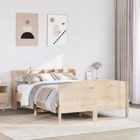 Berkfield Home Bed Frame without Mattress 135x190 cm Double Solid Wood Pine in Brown