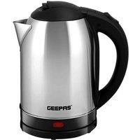 Geepas 1500W 1.8L Electric Kettle - Stainless Steel Cordless Kettle - Auto Shut-Off & Boil-Dry Protection - Heats up Quickly & Easily - Boiler for Hot Water, Tea & Coffee Maker - 2 Year Warranty