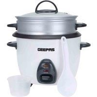 Geepas Rice Cooker Steamer 3 in 1 Cooking Pot Non Stick Electric Keep Warm