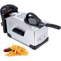 Geepas 3L Deep Fat Fryer Basket Oil Fried Chips Fish Fry Food Compact Non-Stick