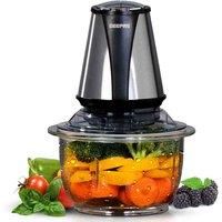 Geepas Multi Chopper Food Processor Meat Fruit Vegetable Mixer 1.2L Glass Jar