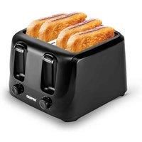 Geepas 4 Slice Bread Toaster with 6 Level Browning Control | Removable Crumb Tray, Cancel Function, Cord Storage & Cool Touch Plastic Housing | 1400W | 2 Year Warranty