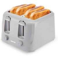 Grey 4 Slice Toaster Family Size 1400W with Variable Browning Control