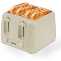 Geepas 4 Slice Bread Toaster with 6 Level Browning Control | Removable Crumb Tray, Cancel Function, Cord Storage & Cool Touch Plastic Housing | 1400W | 2 Year Warranty
