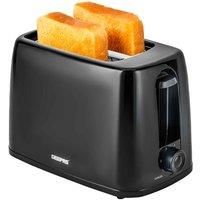 Geepas 2 Slice Bread Toaster with 6 Level Browning Control - Removable Crumb Tray, Cancel Function, Cord Storage & Cool Touch Plastic Housing - 650W, 2 Year Warranty (Black)
