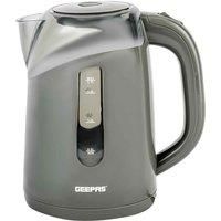 Geepas 2200W Illuminating Electric Kettle | Boil Dry Protection & Auto Shut Off | 1.7L Cordless Jug Kettle with LED Lighting for Hot Water Tea or Coffee | Swivel Base with Auto Lid Open | Grey