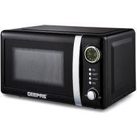 GEEPAS 20L Digital Microwave Oven 700W Solo Freestanding Quick Defrost Black