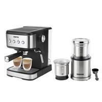 GEEPAS 15 Bar Espresso Cappuccino Coffee Machine & 200W Coffee Grinder Set