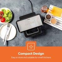 GEEPAS Sausage Roll Maker Makes 4 Quick Rolls Make your Own Crispy Flaky Sausage Rolls at Home, Non-Stick Coated Plates Cool Touch Handle Over Heat Protection Safety Lock