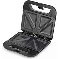 Geepas 800W 2 Slice Sandwich Maker - Cooks Delicious Crispy Sandwiches - Cool Touch Handle, Automatic Temperature Control and Non-Stick Plate - Breakfast Sandwiches & Cheese Snack - 2 Years Warranty