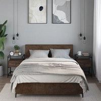 Berkfield Home Bedside Cabinets 2 pcs Brown Oak 40x40x55 cm Engineered Wood | Size: 40 x 40 x 55 cm