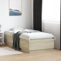 Berkfield Home Bed Frame without Mattress Sonoma Oak 90x190 cm Single in Brown