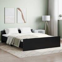 Bed Frame with Headboard and Footboard Black 140x200 cm