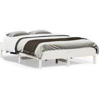 Berkfield Home Bed Frame without Mattress White 135x190 cm Double Solid Wood Pine
