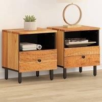 Berkfield Home Bedside Cabinets 2 pcs 40x33x46 cm Solid Wood Acacia in Brown | Size: 40 x 33 x 46 cm