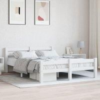 Bed Frame White Solid Pinewood 120x200 cm