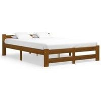 Bed Frame Honey Brown Solid Pine Wood 120x200 cm