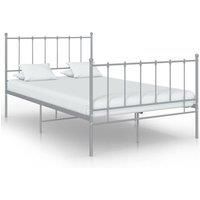 Bed Frame Grey Metal 120x200 cm