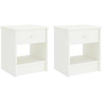 Bedside Cabinets 2 pcs White 35x30x40 cm Solid Pinewood