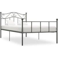 Bed Frame Grey Metal 100x200 cm
