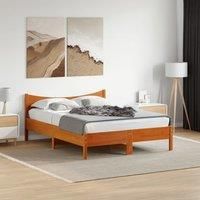 Berkfield Home Bed Frame without Mattress Wax Brown 120x190 cm Small Double Solid Wood Pine