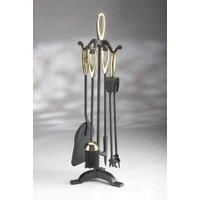Inglenook Black/Brass 5 Piece Companion Set Loop Handles