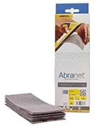 Mirka Abranet® Mesh Sanding Strips (80 x 230 mm), Professional Sanding Mesh with P80 Grit and Velcro for Hand Sanding, Orbital Sander and Hand Sanding Block, Pack of 10