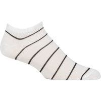 UphillSport 1 Pair Piko Upcycled Cotton Striped Trainer Socks White 3-5 Unisex