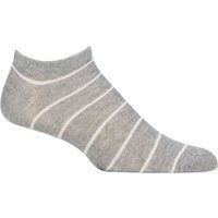 UphillSport 1 Pair Piko Upcycled Cotton Striped Trainer Socks Grey 3-5 Unisex