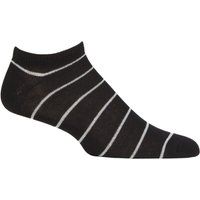 UphillSport 1 Pair Piko Upcycled Cotton Striped Trainer Socks Black 3-5 Unisex