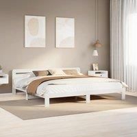 Berkfield Home Bed Frame without Mattress White 180x200 cm Super King Solid Wood Pine