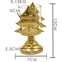 Christmas Candlestick Ornament - 4 Designs, White And Gold